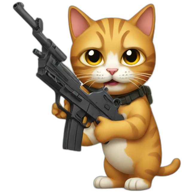 Cat holding gun emoji