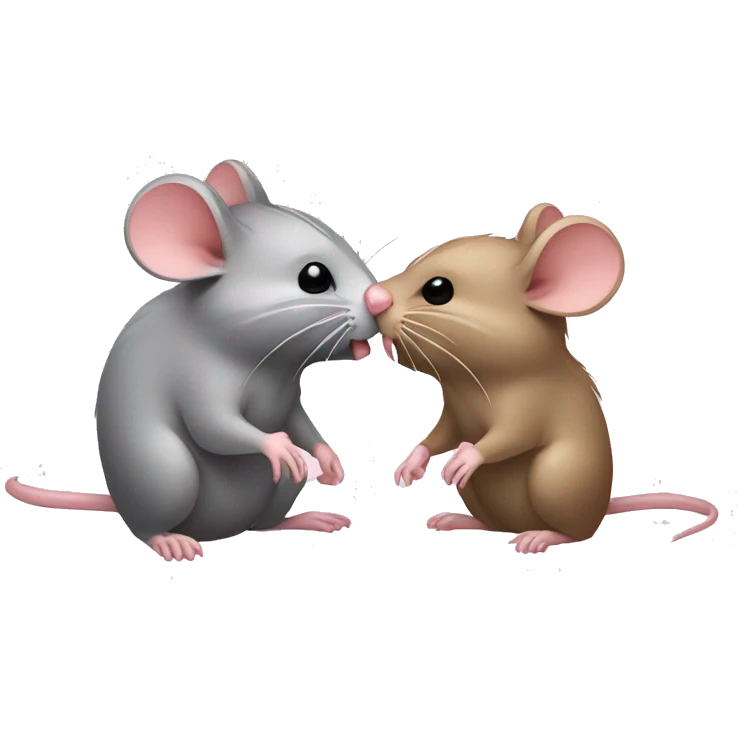 A mouse and a rat kiss emoji