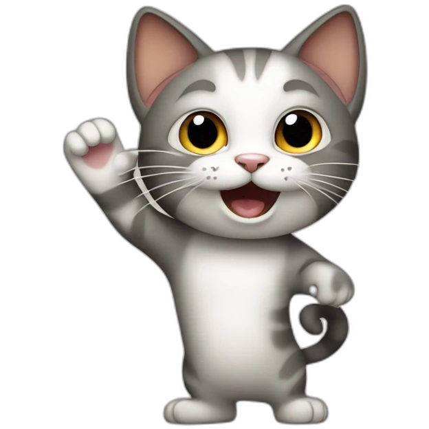 Crazy cat waving emoji