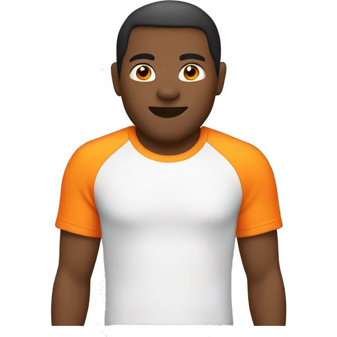 White Tshirt and orange sleeves emoji