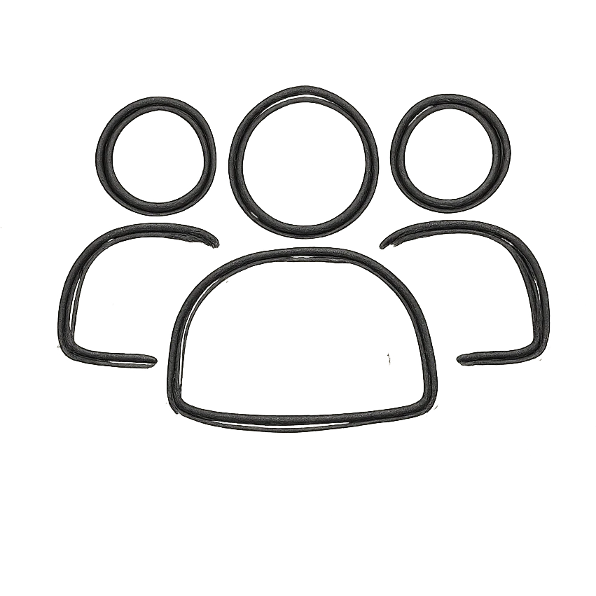 group of people, hand drawn outlined icon style, sketchy lines, no fill emoji