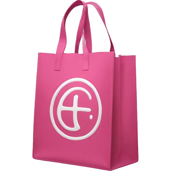pink shopper bag plain with telfar logo emoji