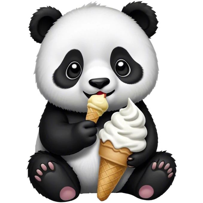 Panda eating ice cream emoji