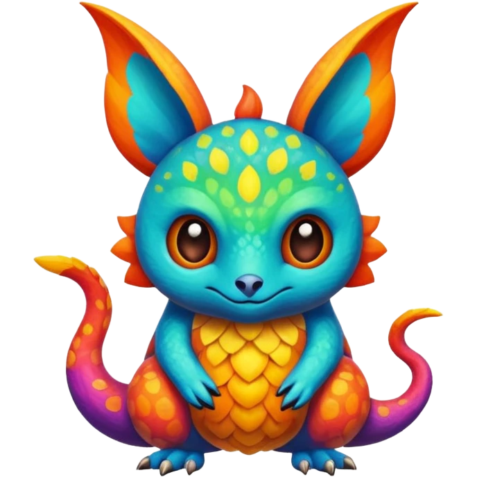 Colorful painted Fakémon-creature emoji