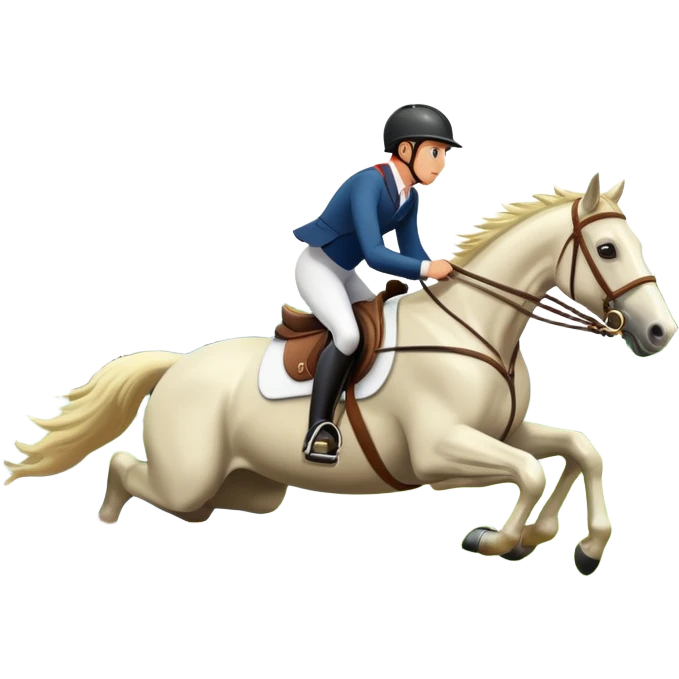 horse and rider jumping a ditch (3 day eventing) emoji