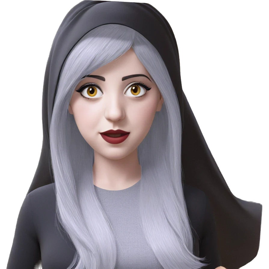 mysterious girl in black dress emoji