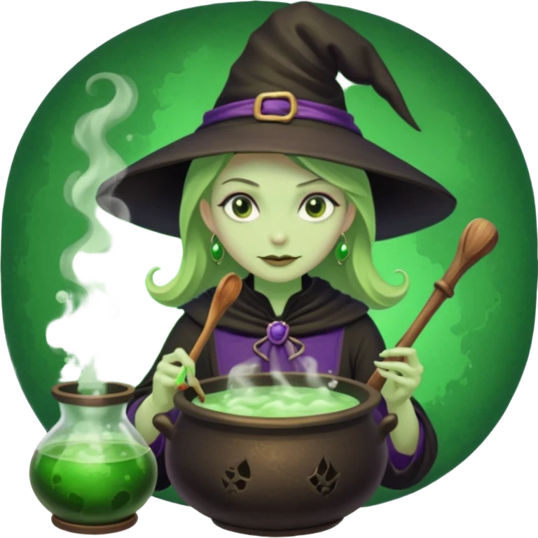 green witch cooking potion emoji
