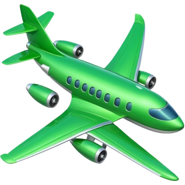bright green airplane emoji