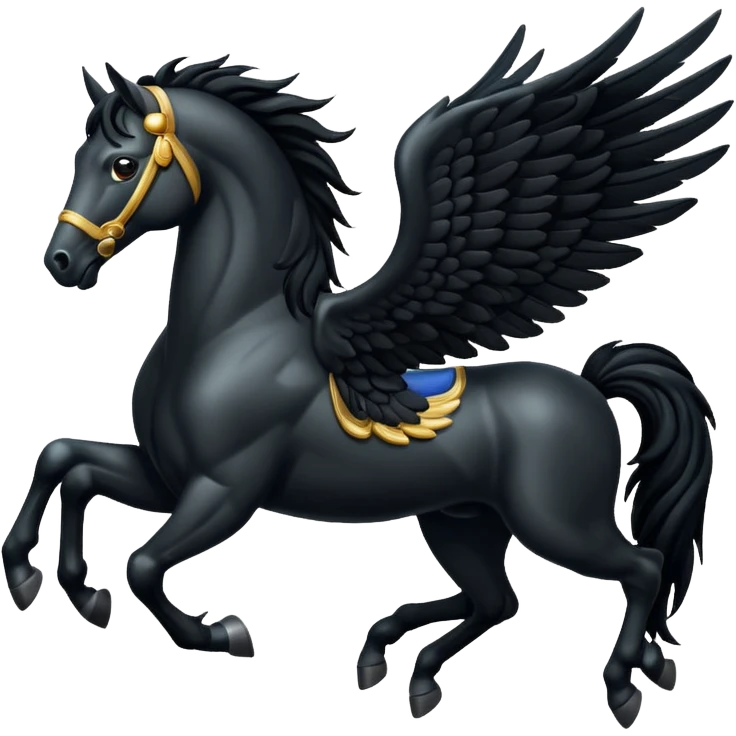 A black flying horse emoji