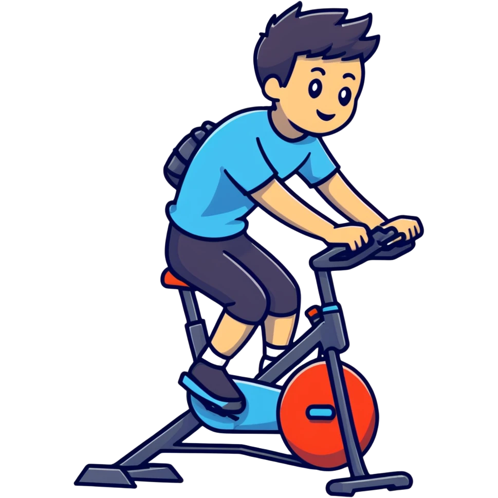 Young Men with Spinning bike emoji