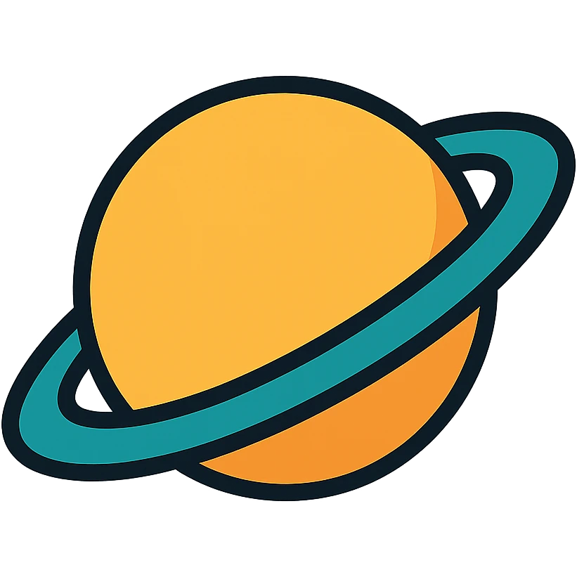 icon of a planet with rings for a space game emoji