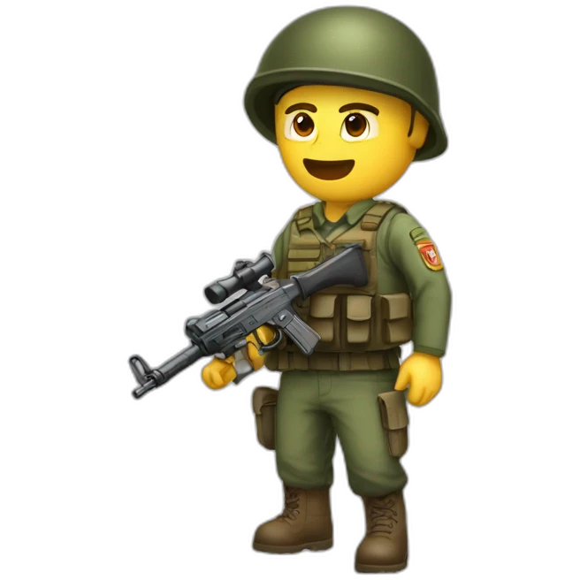 soldado combatiendo enfadado con fusil ak emoji