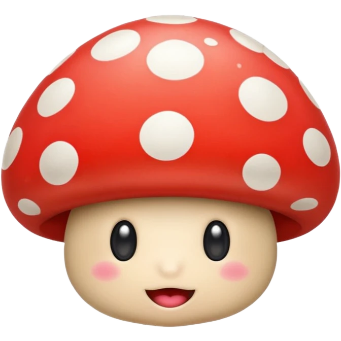 Mushroom with a silly face emoji