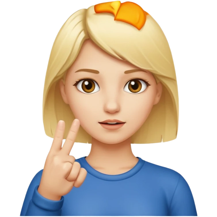 blonde girl throwing middle finger  emoji