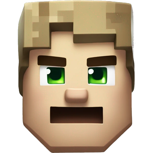 Minecraft's Steve's head with an angry face emoji