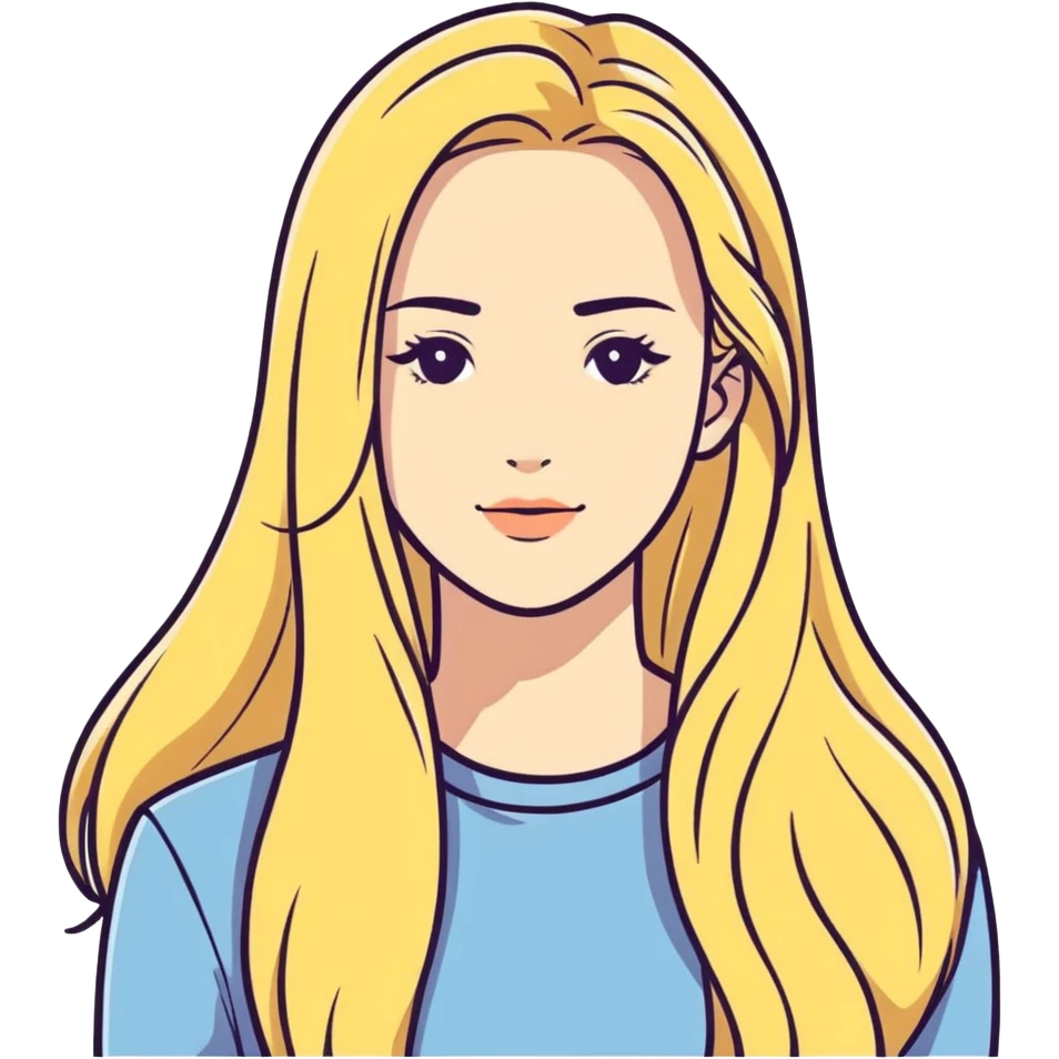 Women long blonde hair  emoji