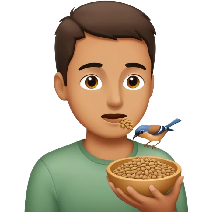 Guy eating birdseed  emoji