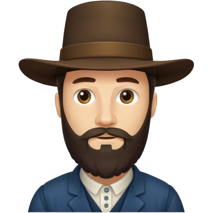 Amish man with beard and with no mustache emoji