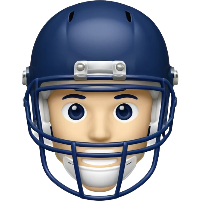 College football player helmet in  navy blue color  emoji