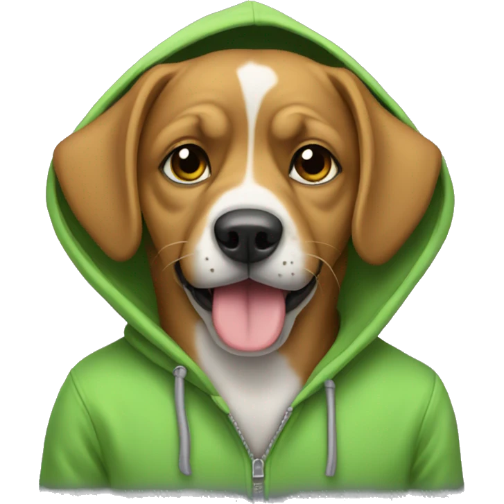 Dog wereing a hoody emoji