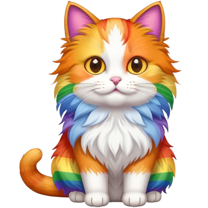 cat with a rainbow flag emoji