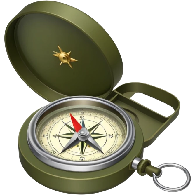 Military compass with olive green case emoji