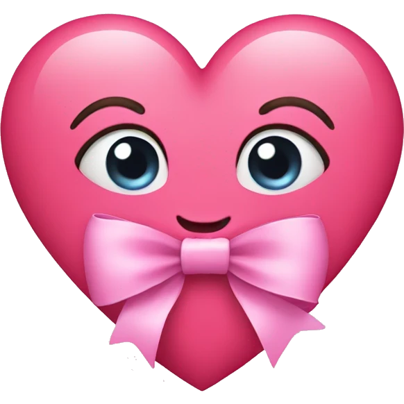 Pink heart with pink bow emoji