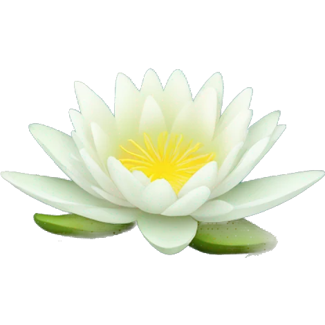 Water lily with a white flower in a swamp emoji