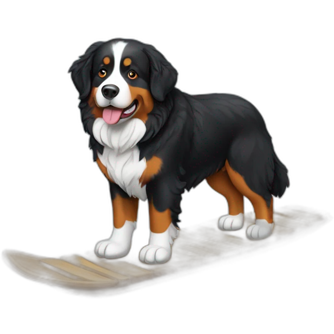 Bernese mountain dog hiking sledging emoji