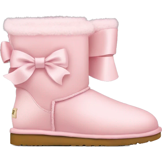 Pastel pink ugg shoes with bows  emoji