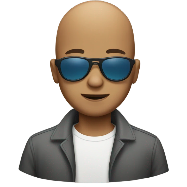 bald boy in sunglasses emoji