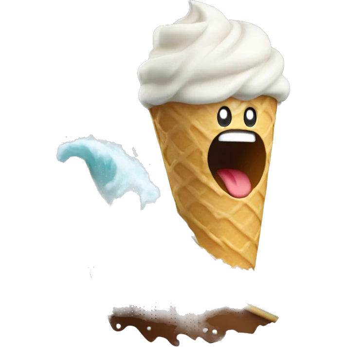 ice cream riding a wave emoji