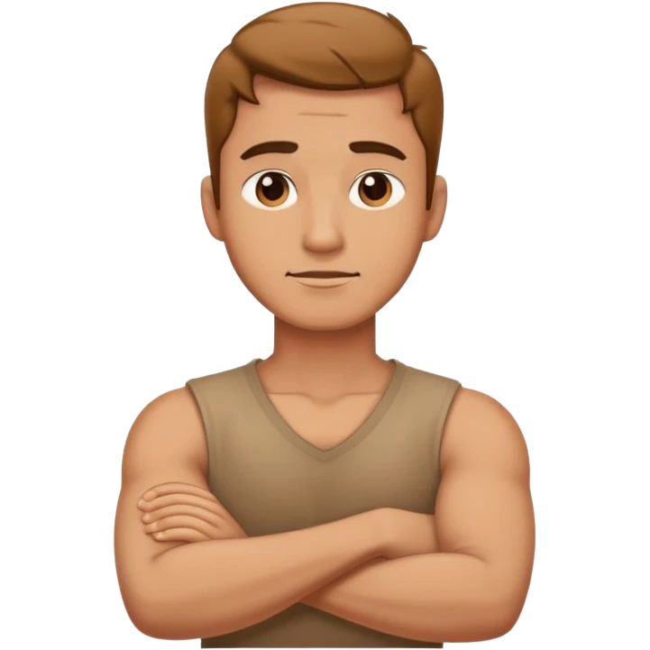 arms crossed holding neck guy emoji