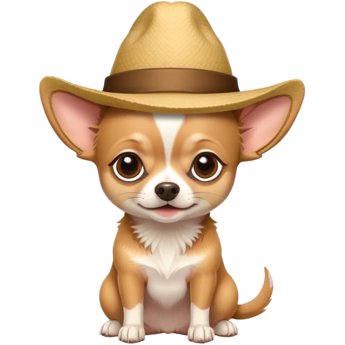 Chihuaha wearing a hat emoji