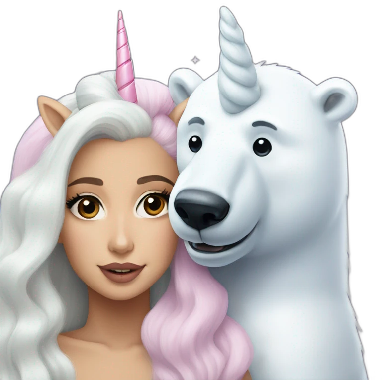 Ariana Grande unicorn next to Lady Gaga polar bear emoji