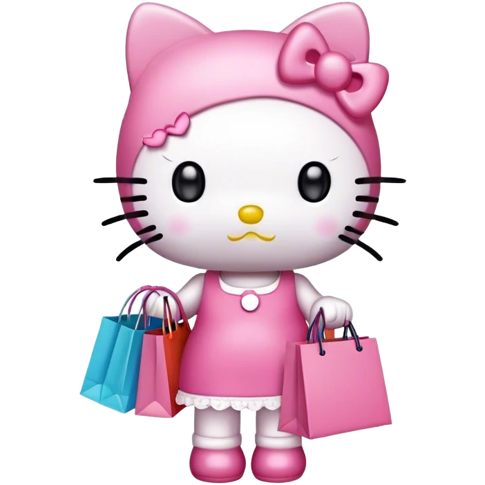 Hello kitty with shopping  emoji