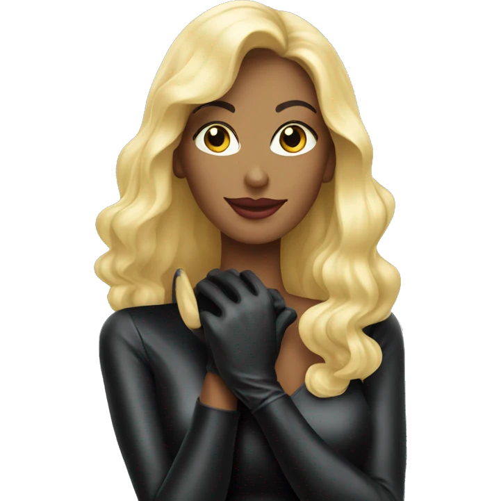Black Latex gloves blonde elegant woman emoji