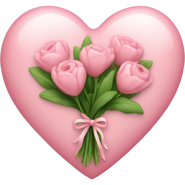 light pink heart with a bouquet  emoji