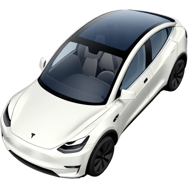 Top down view of a Tesla Model Y parking emoji