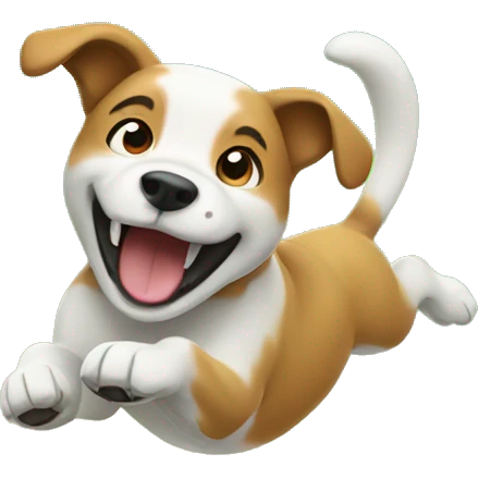 dog jumping joyfully in grass emoji