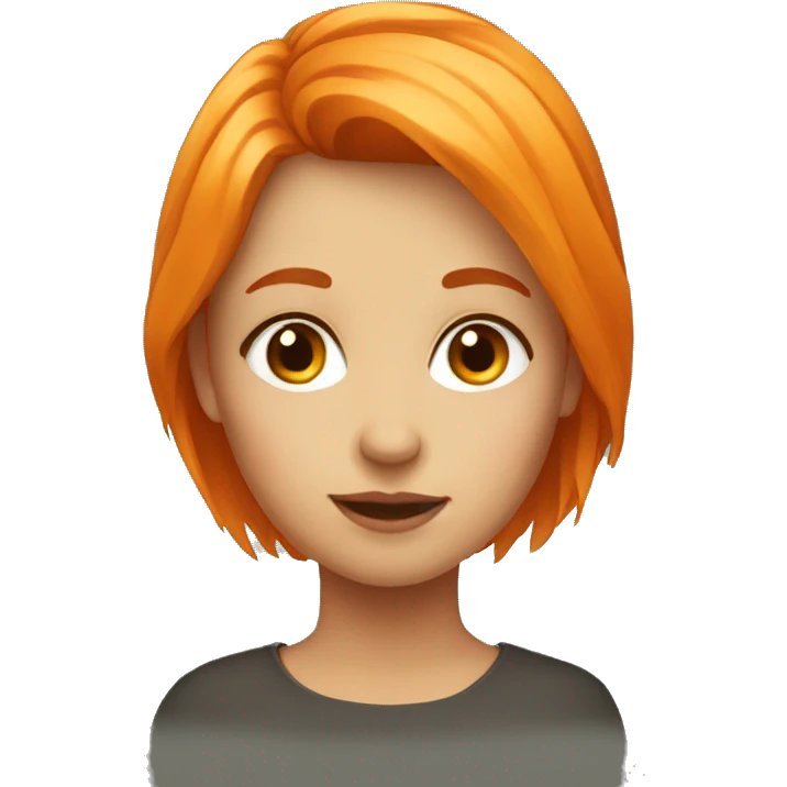 Orange haired girl portrait emoji