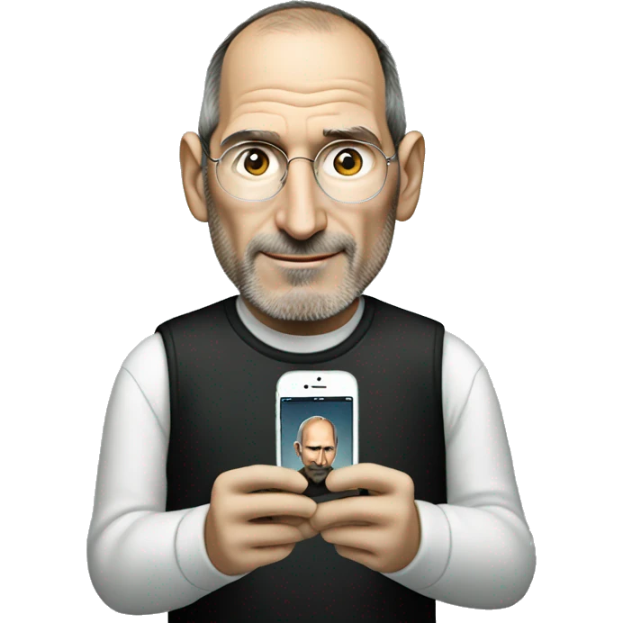 Steve Jobs with iPhone emoji