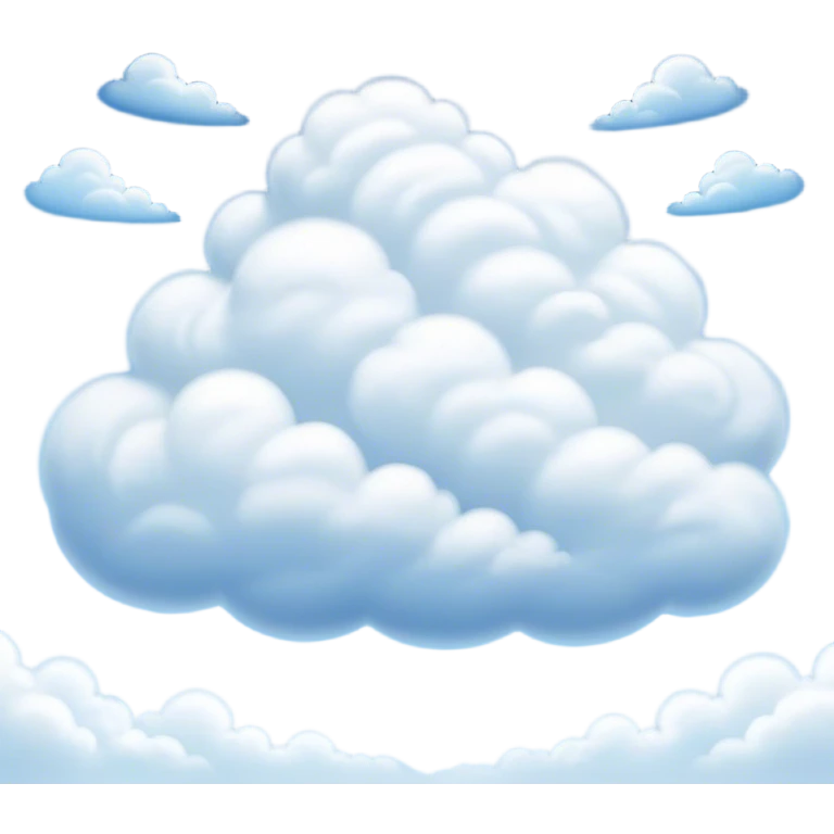 Cinematic Realistic Clouds Emoji, Fluffy and soft, with gentle, swirling white clouds floating effortlessly in a deep blue sky. The clouds drift lazily across the horizon, casting shadows and playing with the light in a peaceful and dreamy way. Soft glowing outline, capturing the essence of calm, serenity, and endless sky in a dreamy cloudscape! emoji