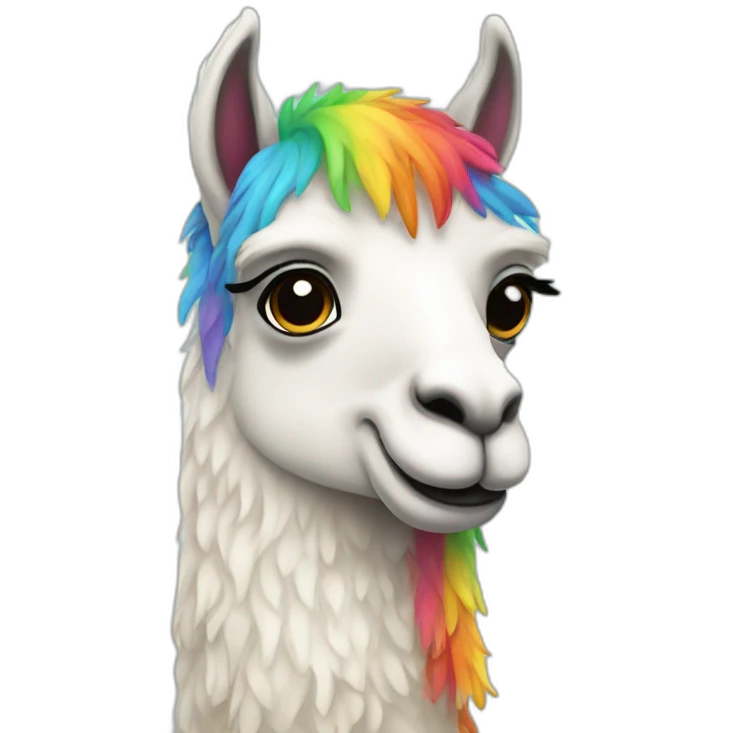Rainbow llama emoji