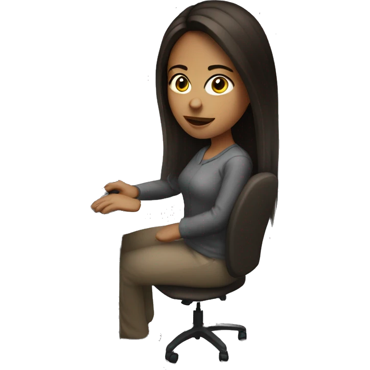 brunette woman using computer emoji