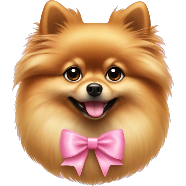 pomerian with a pink bow emoji
