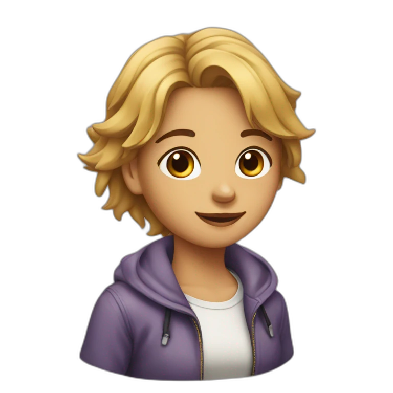 Fille sur un chien emoji
