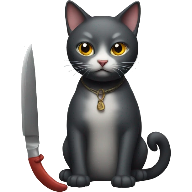 cat with a knife emoji