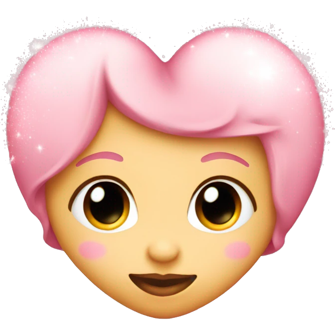 Baby pink heart with sparkles around it emoji