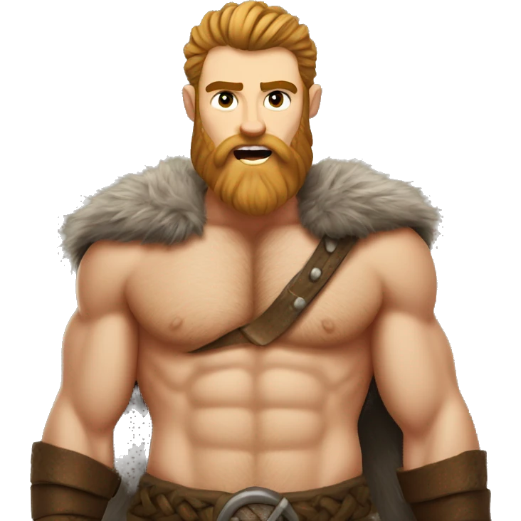 Viking showing off his hairy abs emoji